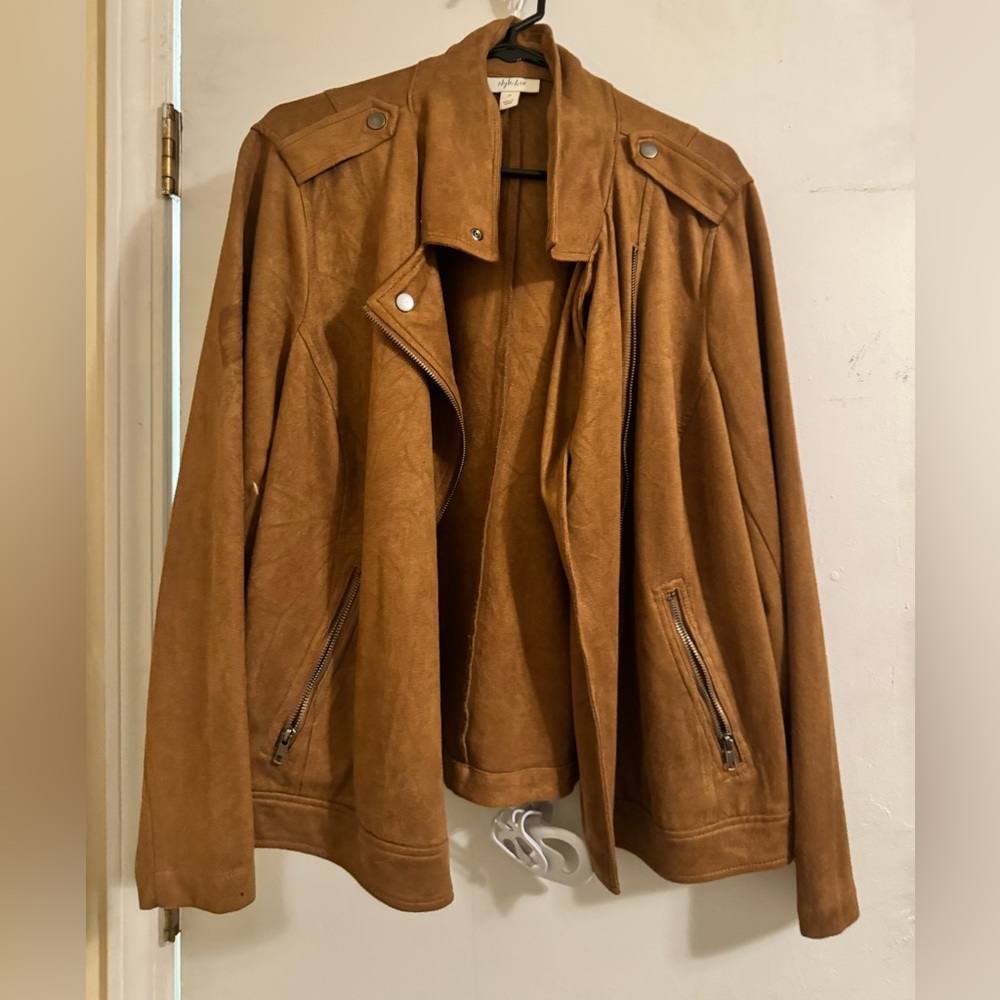 Women’s Brown/cognac suede Moto jacket